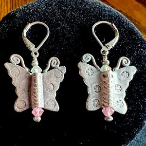 Thai Silver Butterfly Earrings